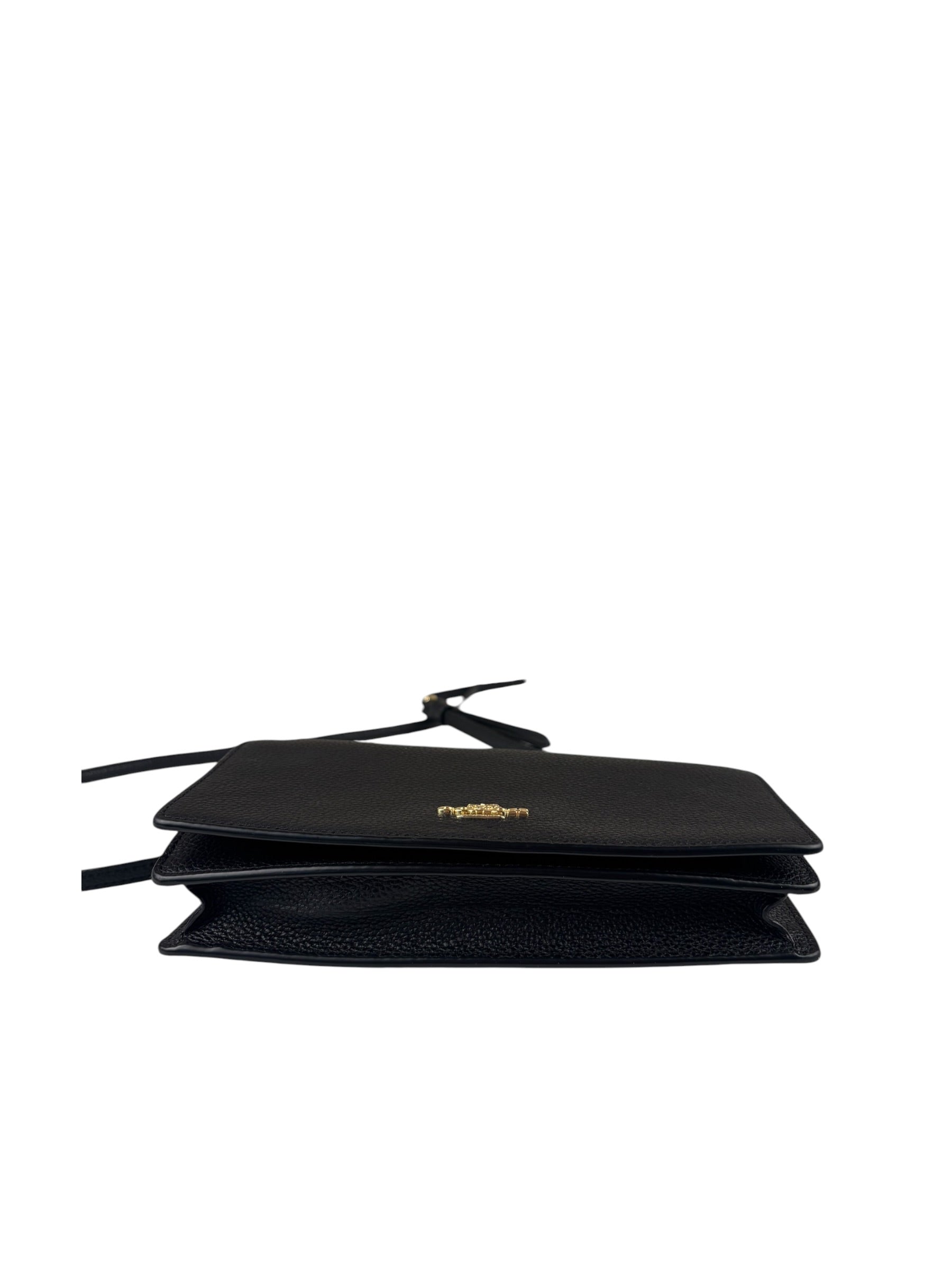 Coach Black Leather Wallet Crossbody Bag