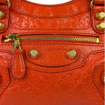 Balenciaga Red Leather Mini City Bag