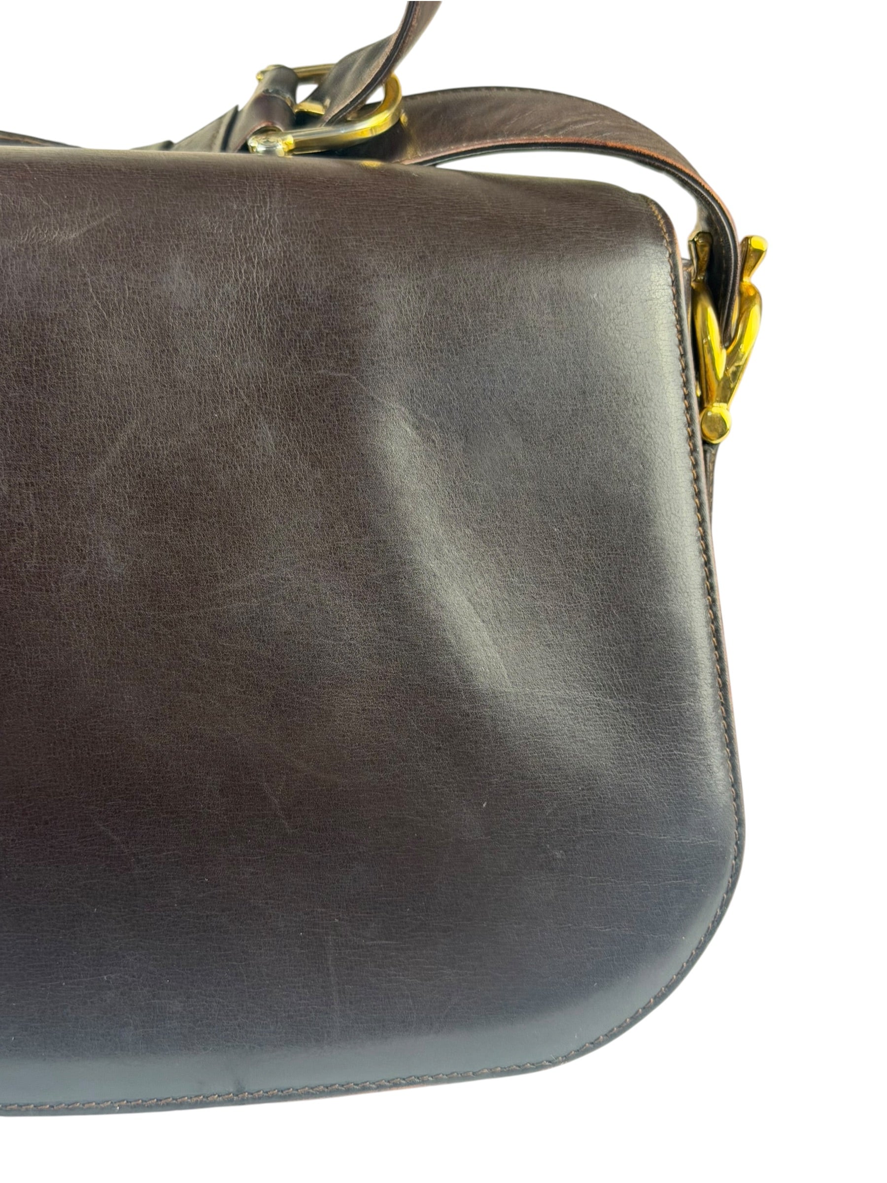 Celine Horse Carriage Dark Brown Leather Shoulder Bag