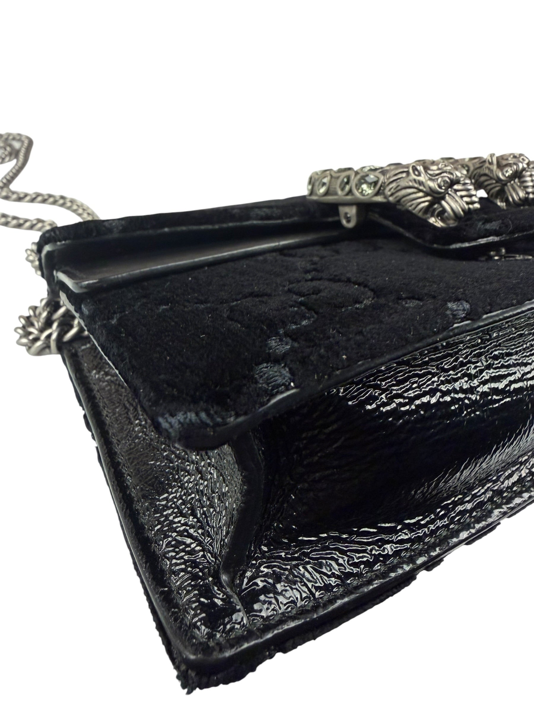 Gucci Black Velvet Dionysus Mini Crossbody Bag
