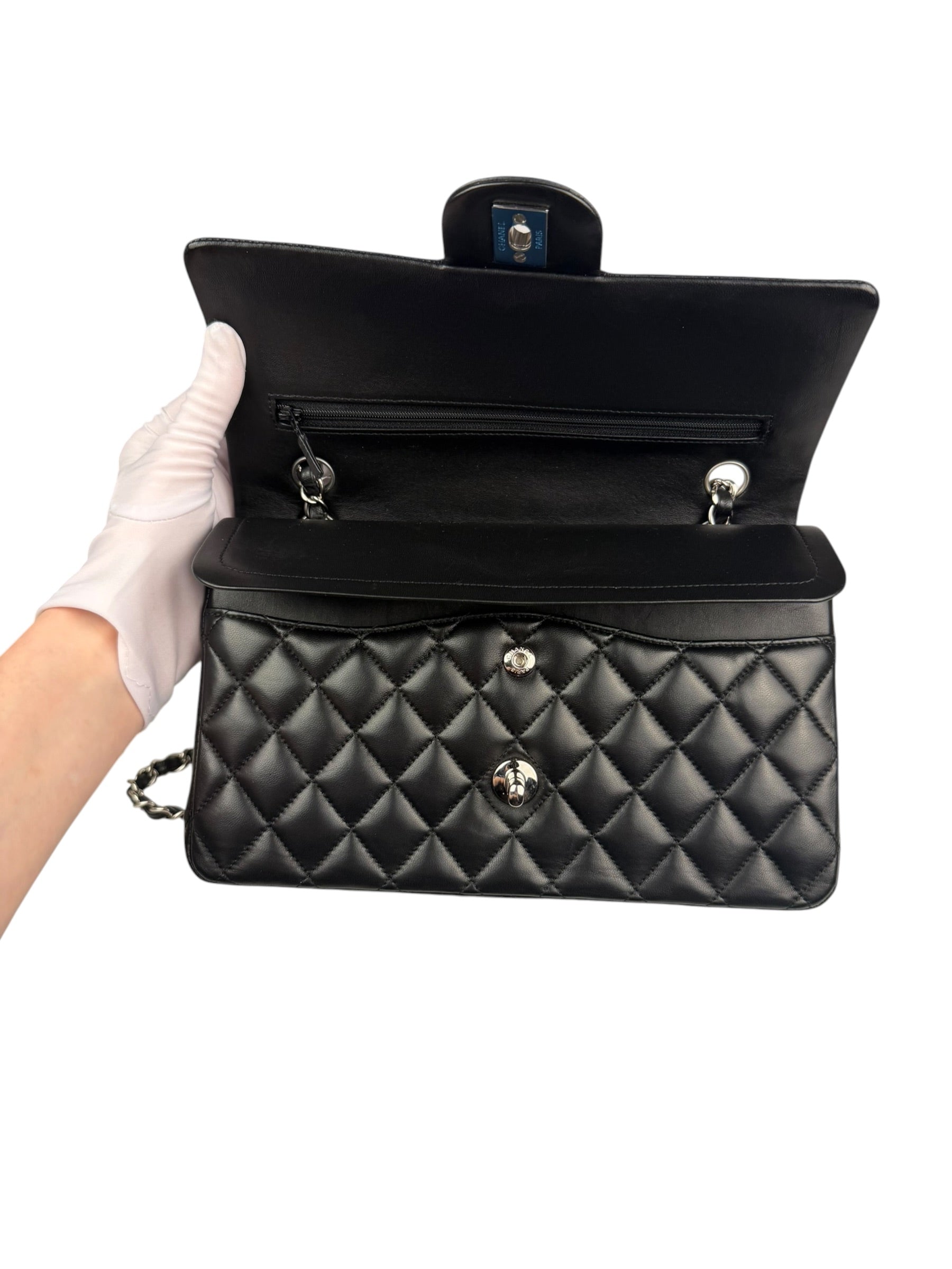 Chanel Black Quilted Leather Classic Medium Double Flap Bag 2017