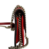 Gucci Red Leather GG Wallet on Chain Bag