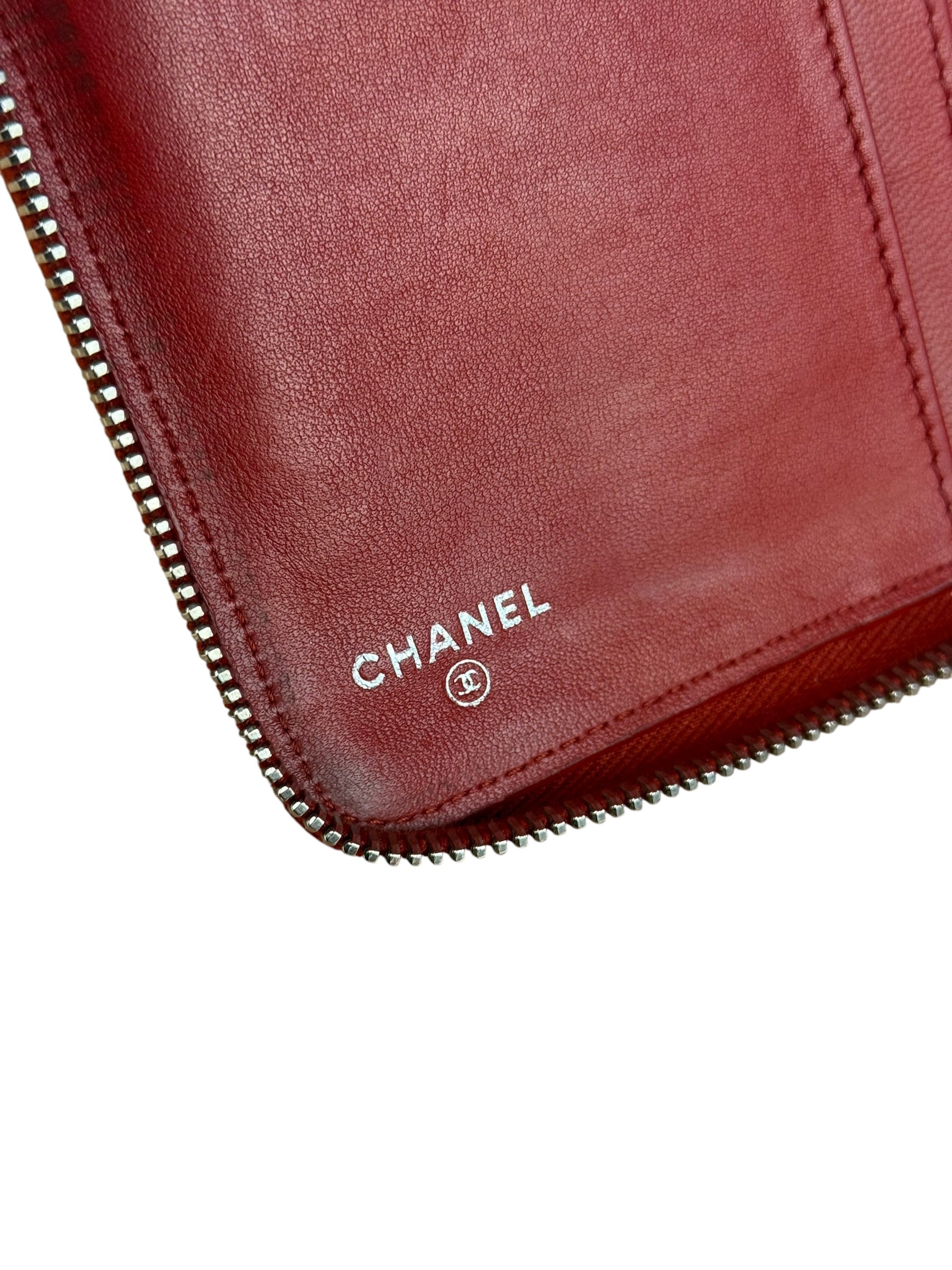 Chanel Red Quilted Leather Long Organizer Wallet 2010