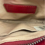 Burberry Red Patent Leather Trim Super Nova Check Pochette