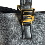 Fendi Black Leather Small FF Tote Two-Way Bag