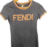 Fendi Logo Black Short Sleeve Top