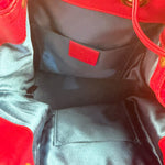 Gucci Red Velvet Leather Trim Marmont Matelasse Bucket Bag