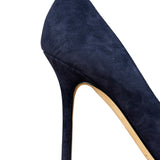 Jimmy Choo Romy Navy Blue Suede Pointed Toe Pumps
