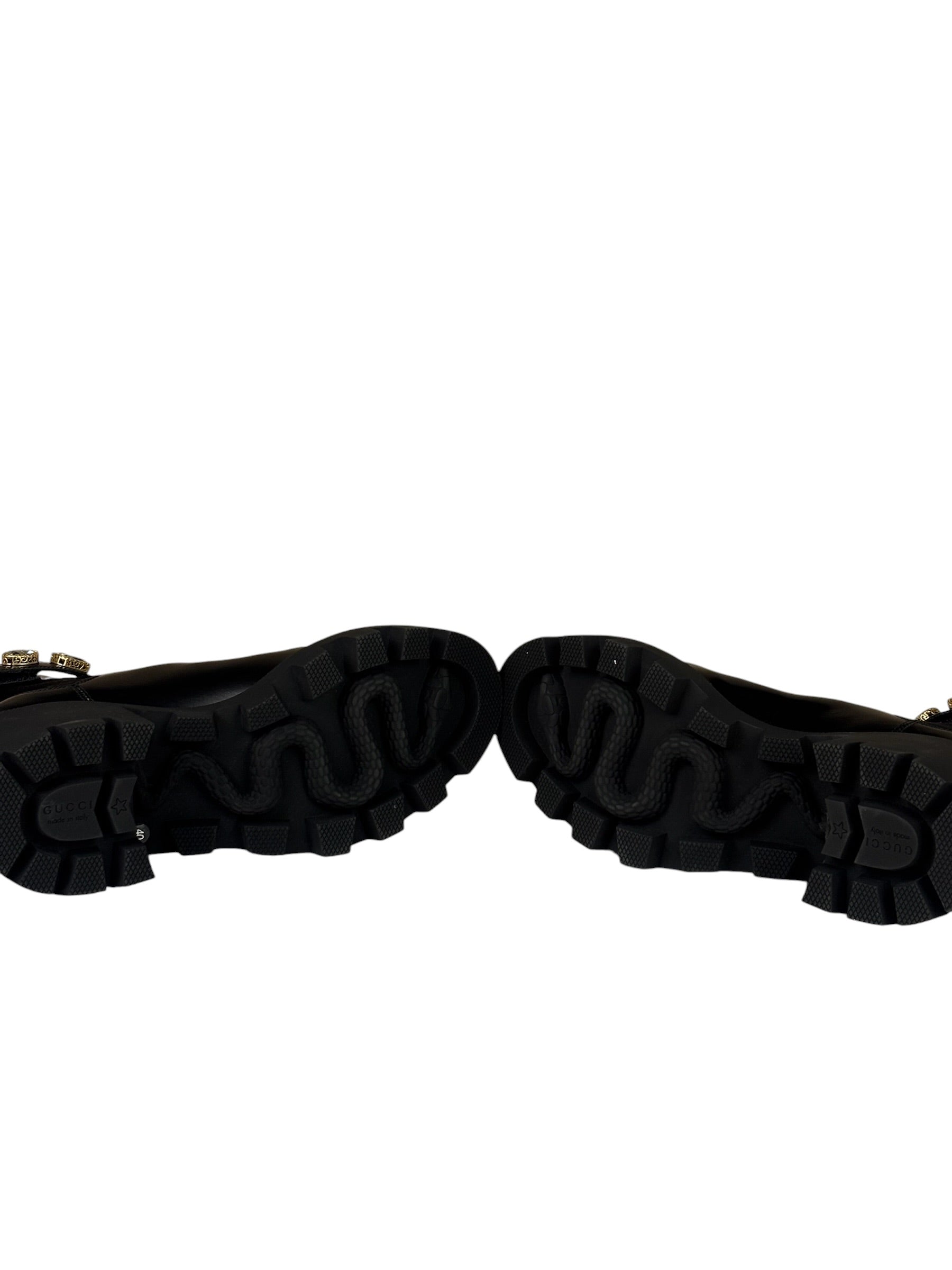 Gucci Black Kingsnake Leather Chelsea Ankle Boots