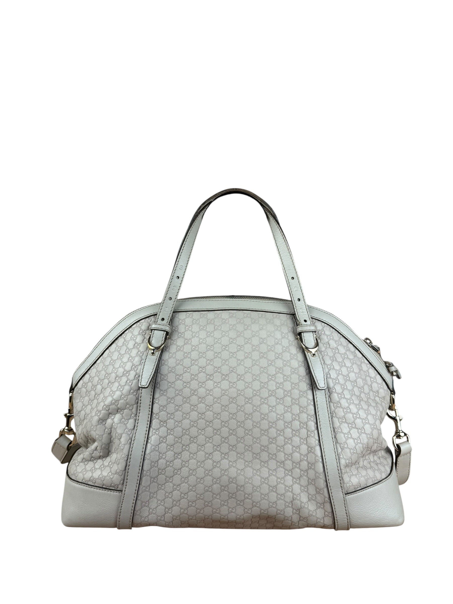 Gucci Vintage Beige Leather GG 2Way Bag