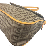 Fendi Beige Leather Trim Zucca Pochette