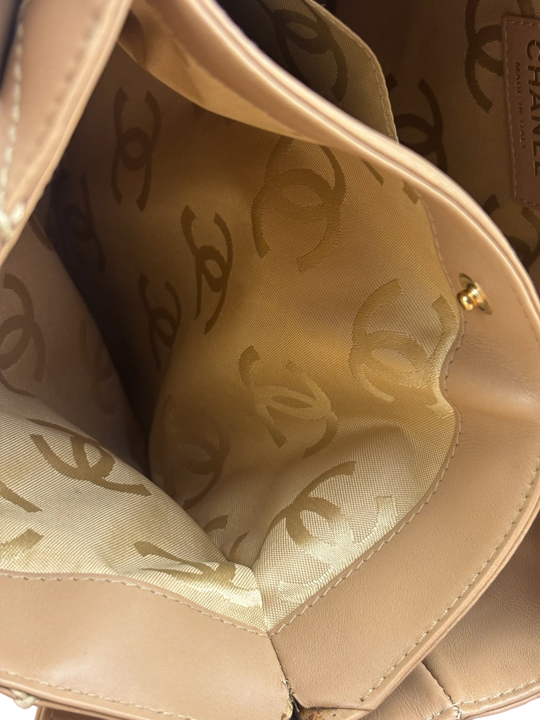 Chanel Vintage Beige Wild Stitch Small Tote Bag 2003