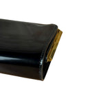 Saint Laurent Black Patent Date Charnière Minaudière Clutch