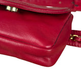 Chanel Vintage Red CC Leather Chain Belt Bag 90s