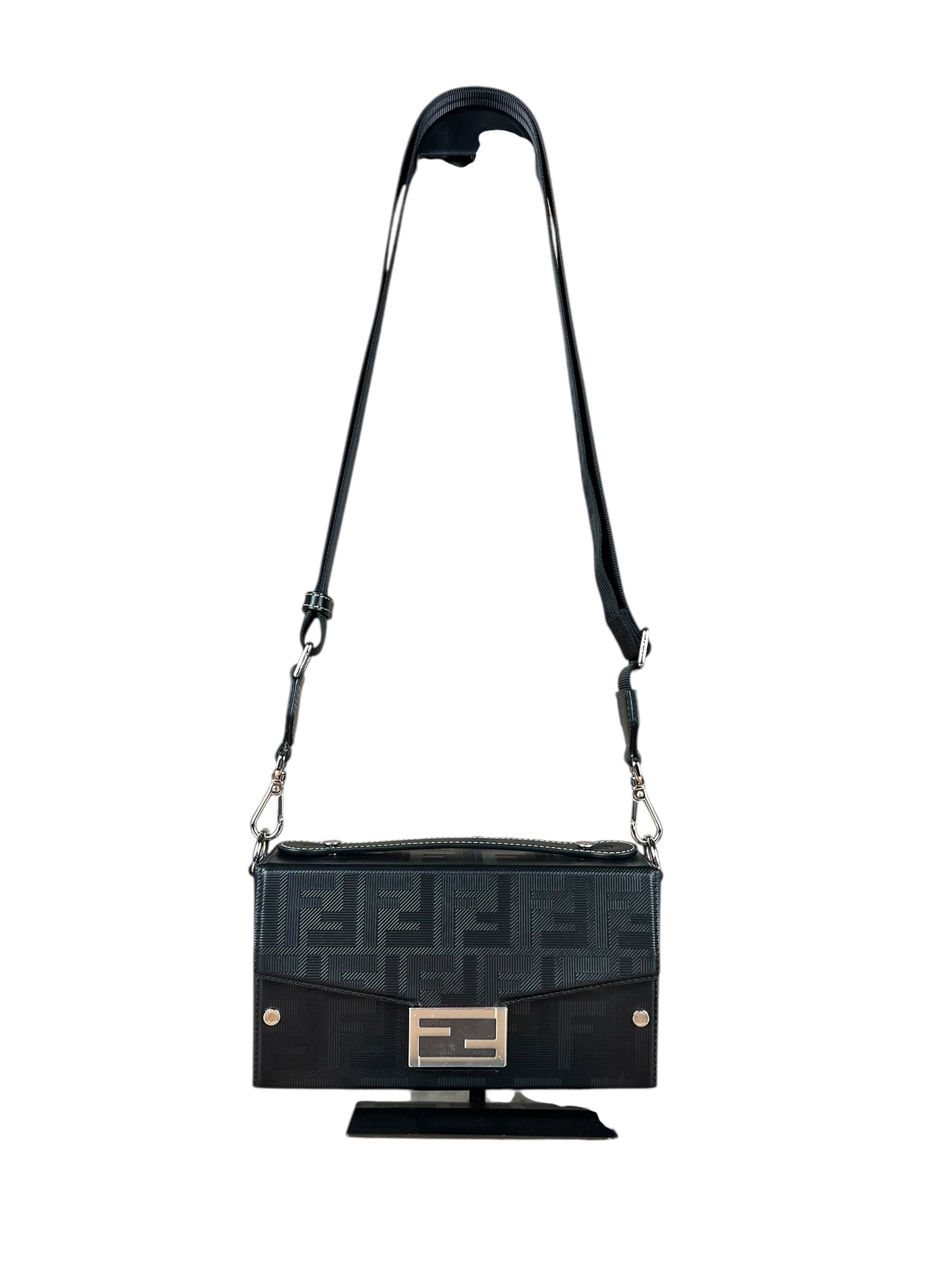 Fendi Soft Trunk Baguette Black