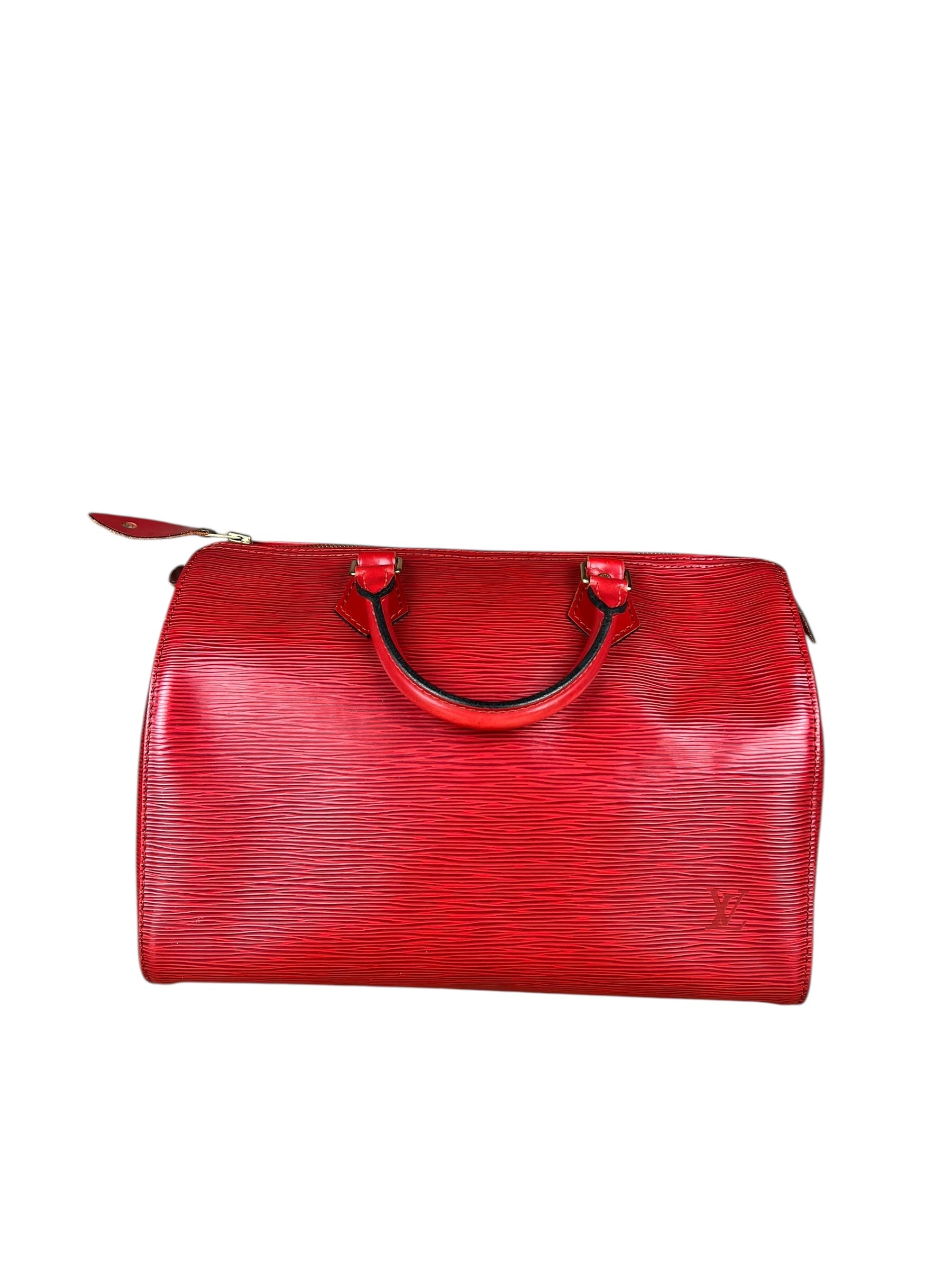 Louis Vuitton Red Epi Speedy 35