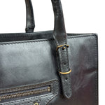 Balenciaga Black Leather papier A4 Tote Bag