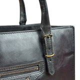 Balenciaga Black Leather papier A4 Tote Bag