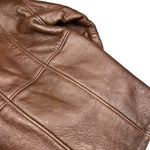 Vintage Leather Fur Lined Long Coat