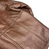 Vintage Leather Fur Lined Long Coat