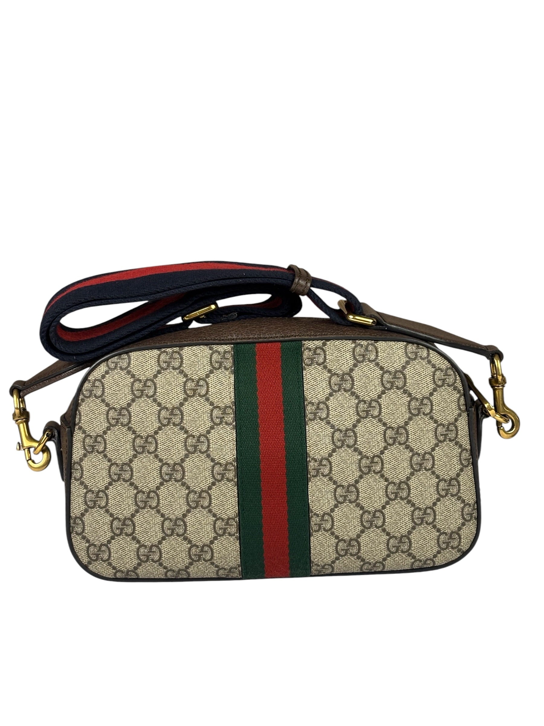 Gucci Beige GG Supreme Ophidia Camera Bag