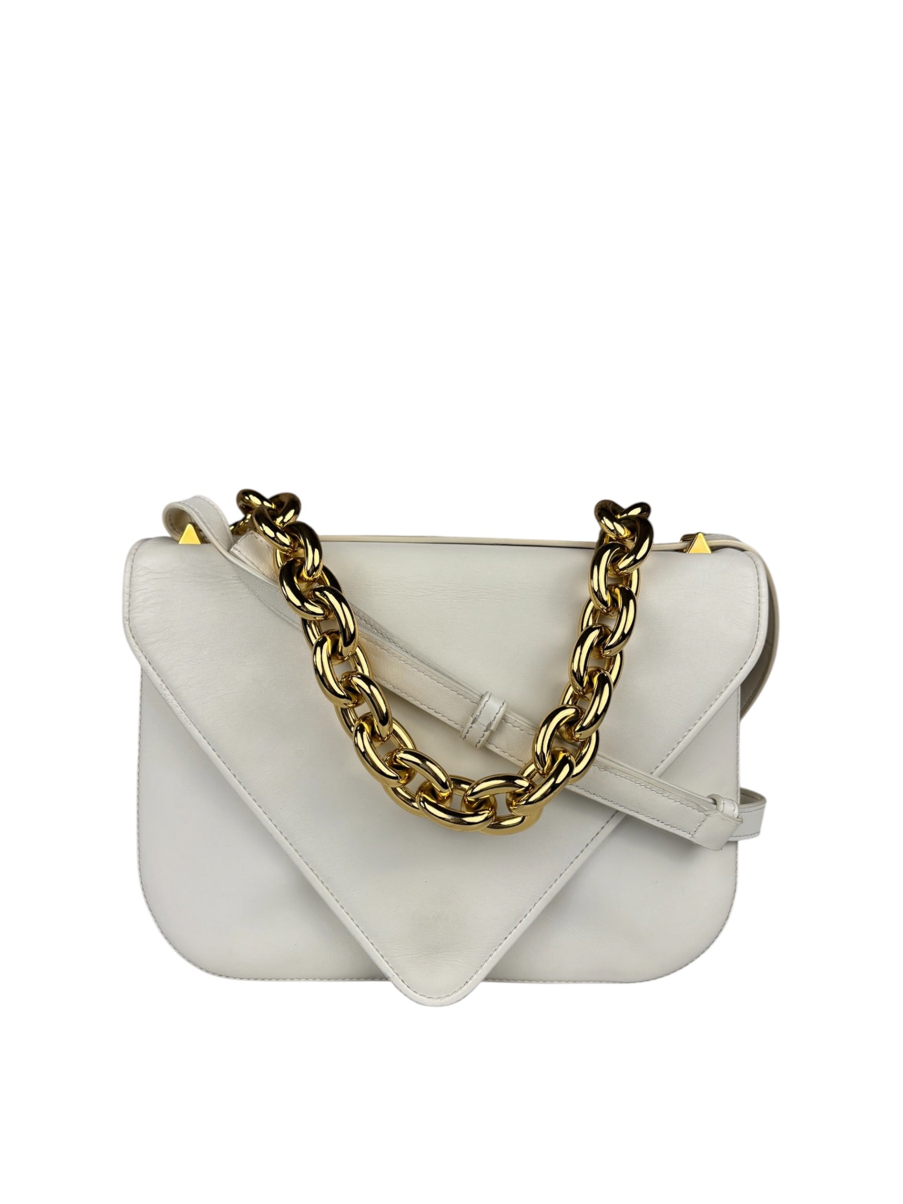 Bottega Veneta White Leather Mount Shoulder Bag