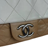 Chanel Bicolor Medium Leather Flap Bag Beige '08