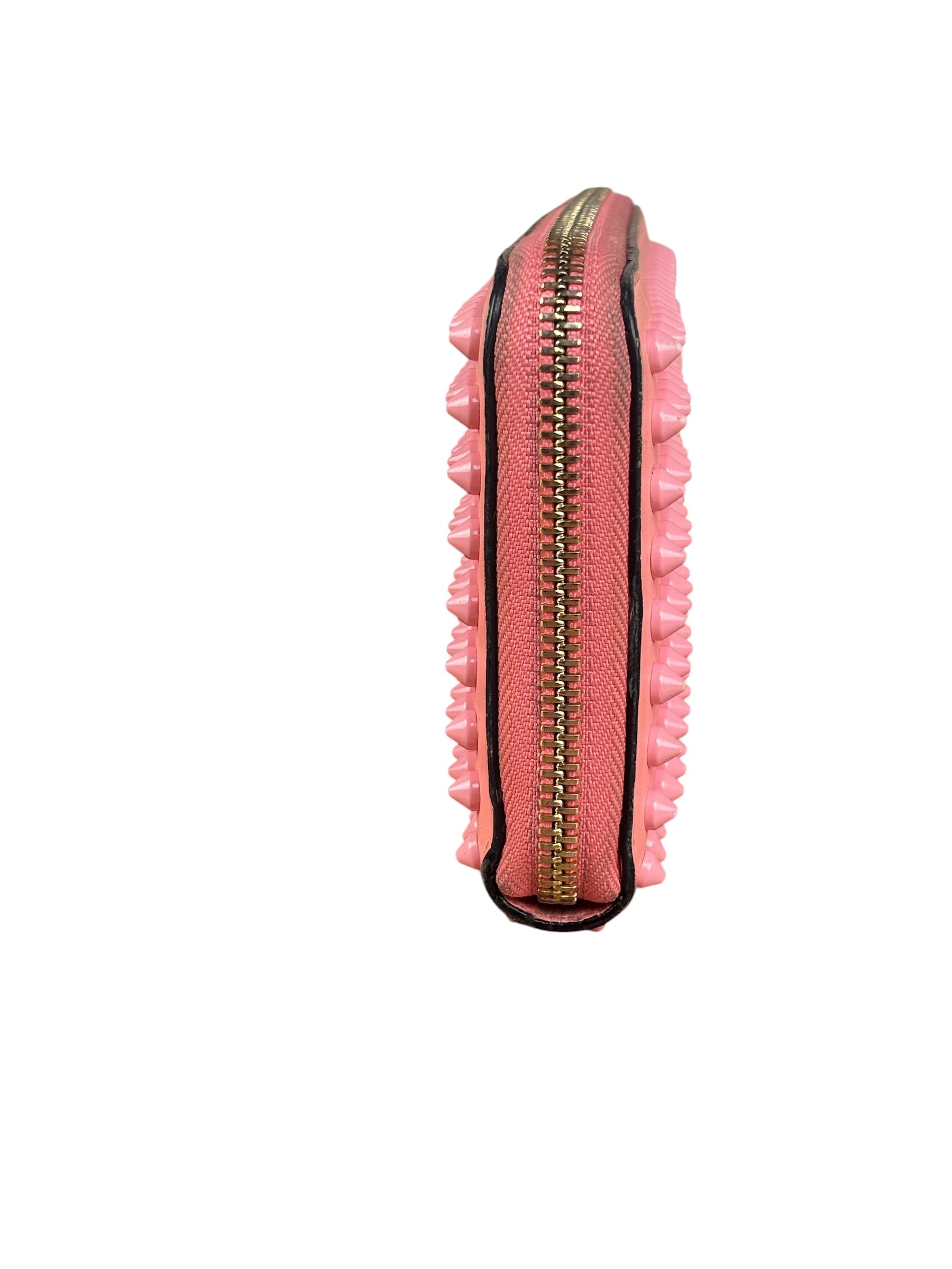 Christian Louboutin Panettone Bicolor Studded Long Zip Around Wallet