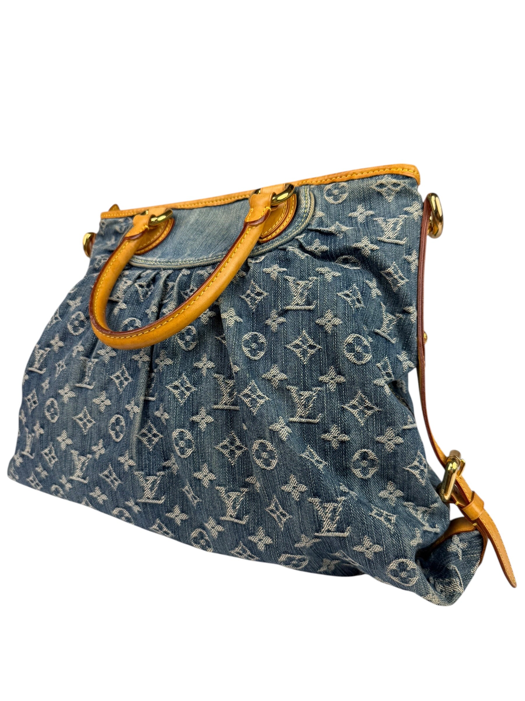 Louis Vuitton Denim/Leather Trim Monogram Neo Cabby Handbag