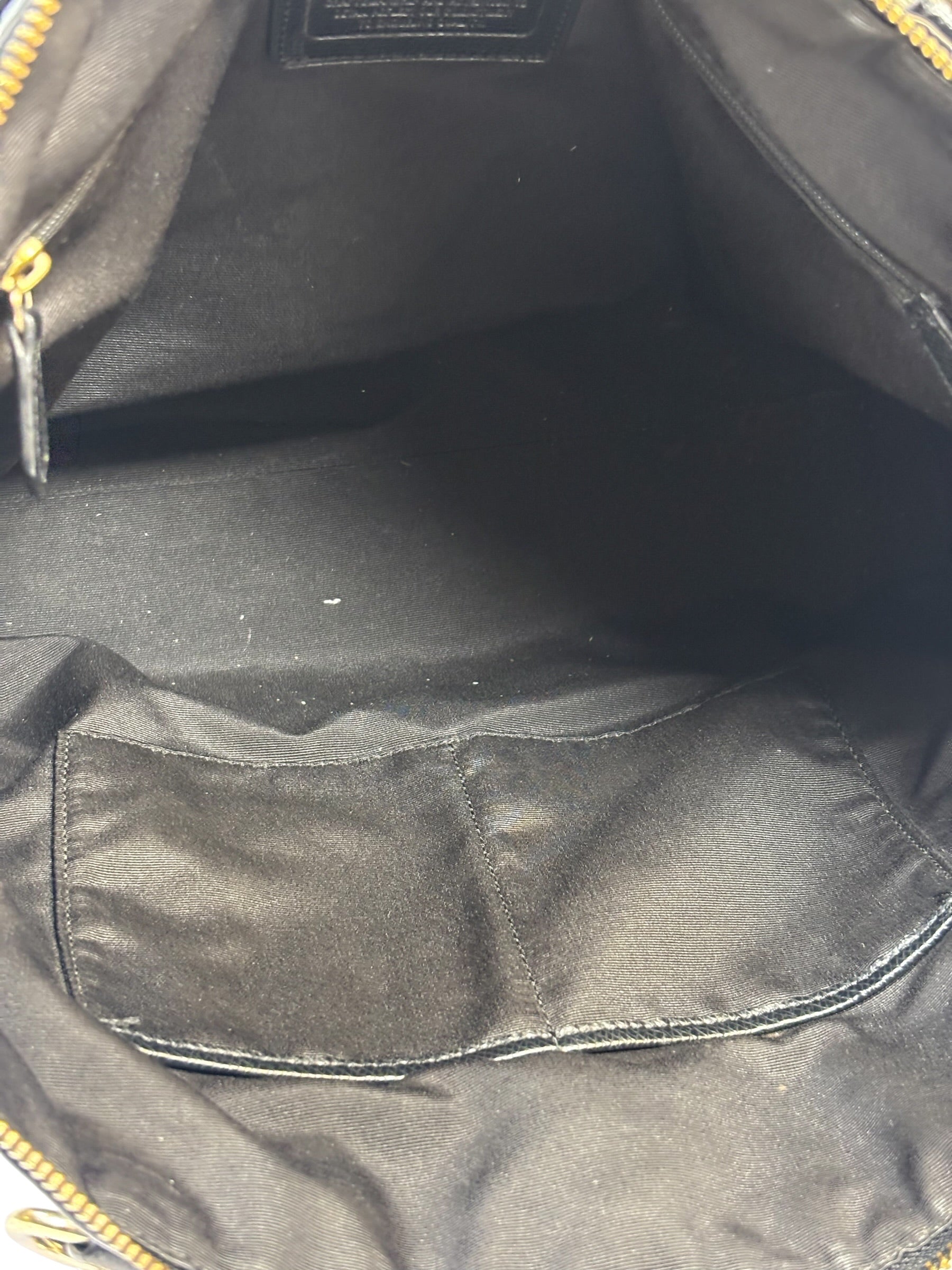 Coach Black Pebbled Leather Ava Zip Tote