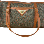 Yves Saint Laurent Vintage Brown Leather Woven Hand Bag