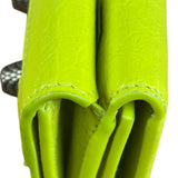 Balenciaga Fluo Neon Yellow Leather Cash Trifold Mini Wallet