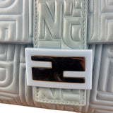 Fendi Blue Embossed Leather FF Baguette