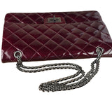 Chanel Burgundy Quilted Patent Leather 2.55 Reissue 227 Large Double Flap Bag 2011
