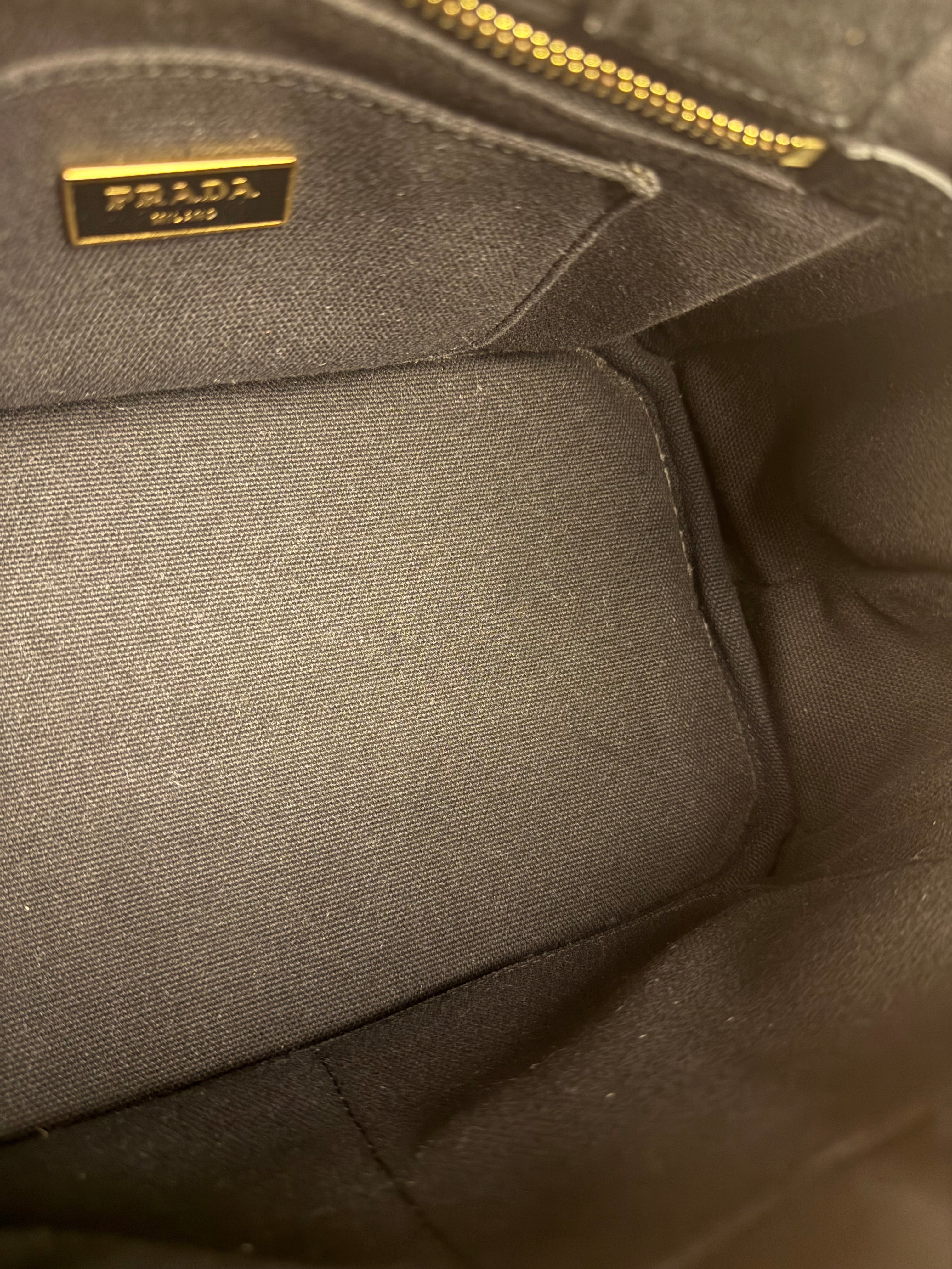 Prada Vintage Black Canvas Canapa Tote