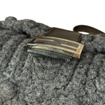 Fendi Grey Wool Crochet FF Baguette Shoulder Bag