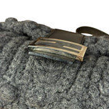 Fendi Grey Wool Crochet FF Baguette Shoulder Bag