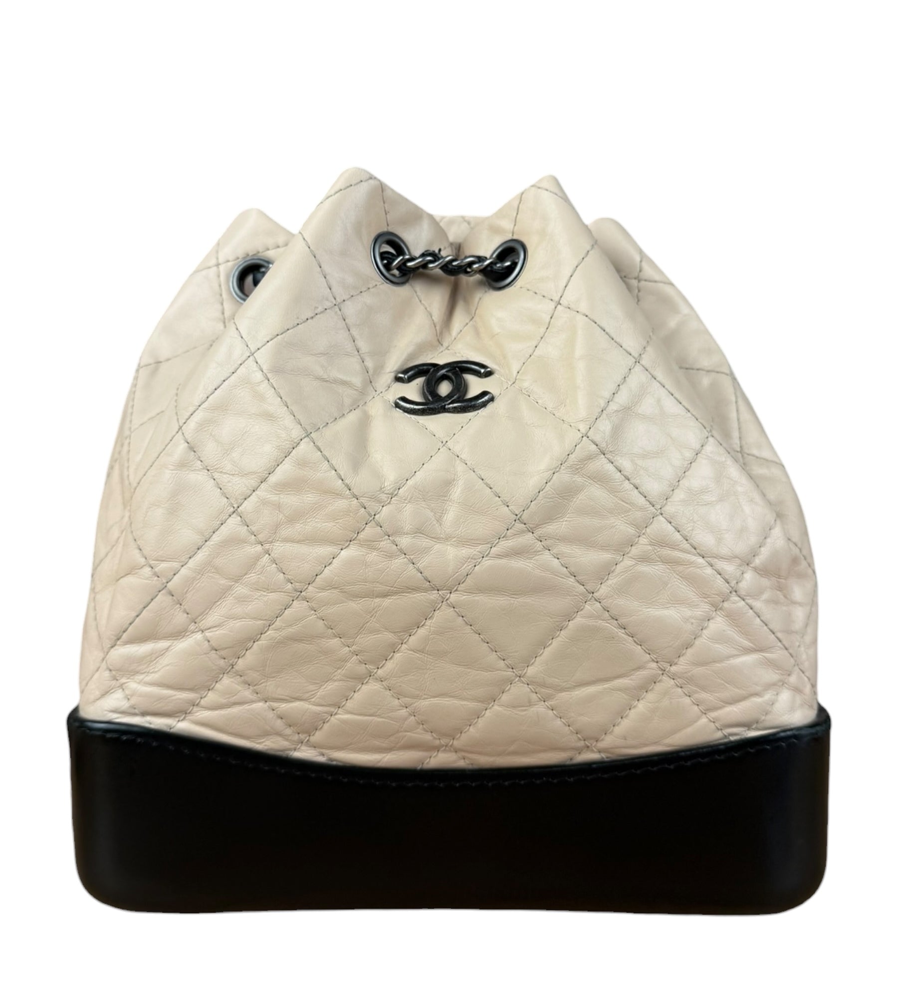 Chanel Beige Gabrielle Quilted Two-Tone Chain Backpack 2018