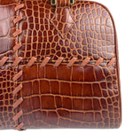 Yves Saint Laurent Vintage Croc-Embossed Leather Handbag