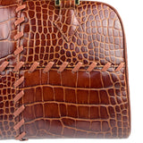 Yves Saint Laurent Vintage Croc-Embossed Leather Handbag