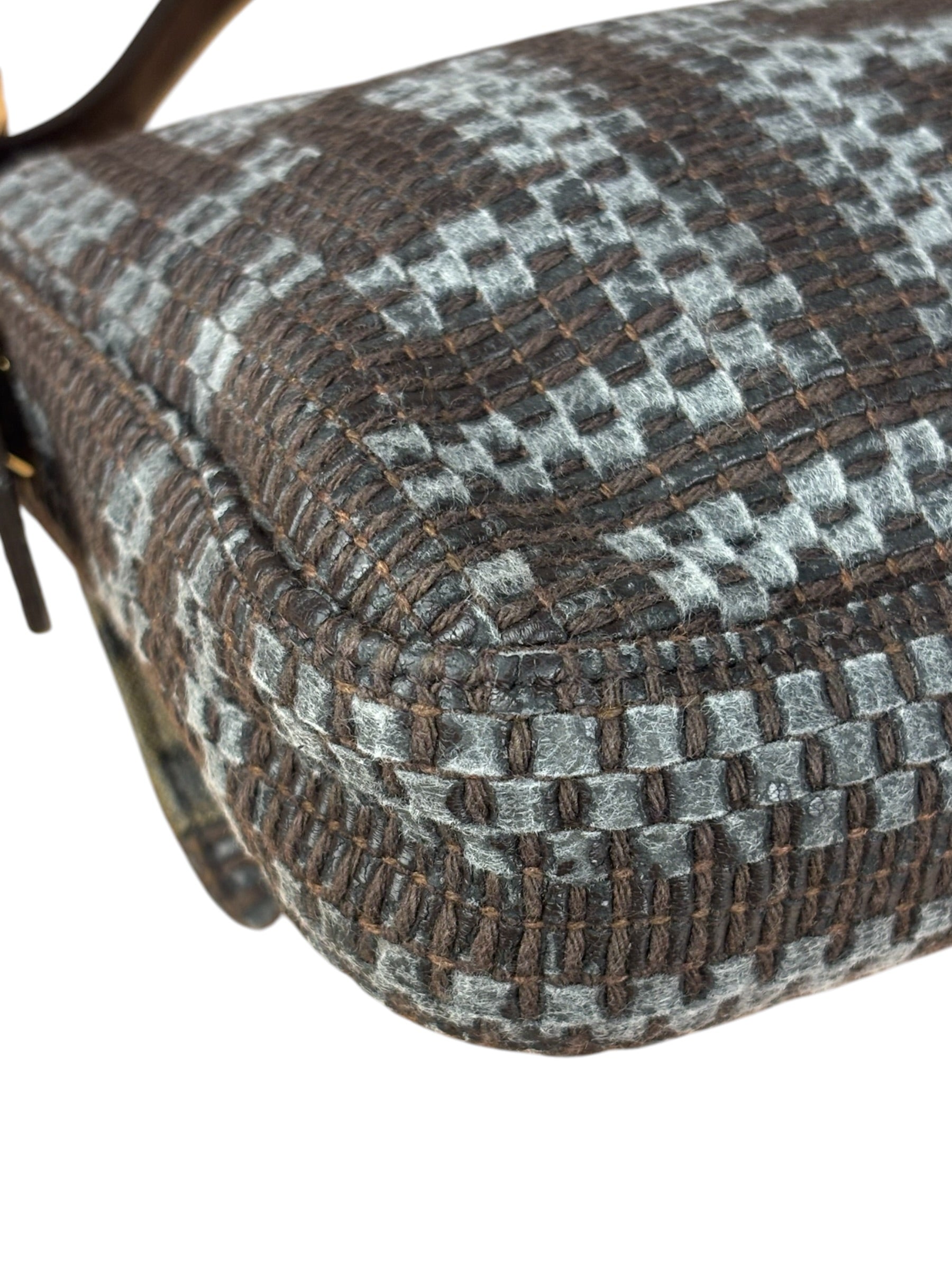 Fendi Vintage Brown/Grey Woven Baguette