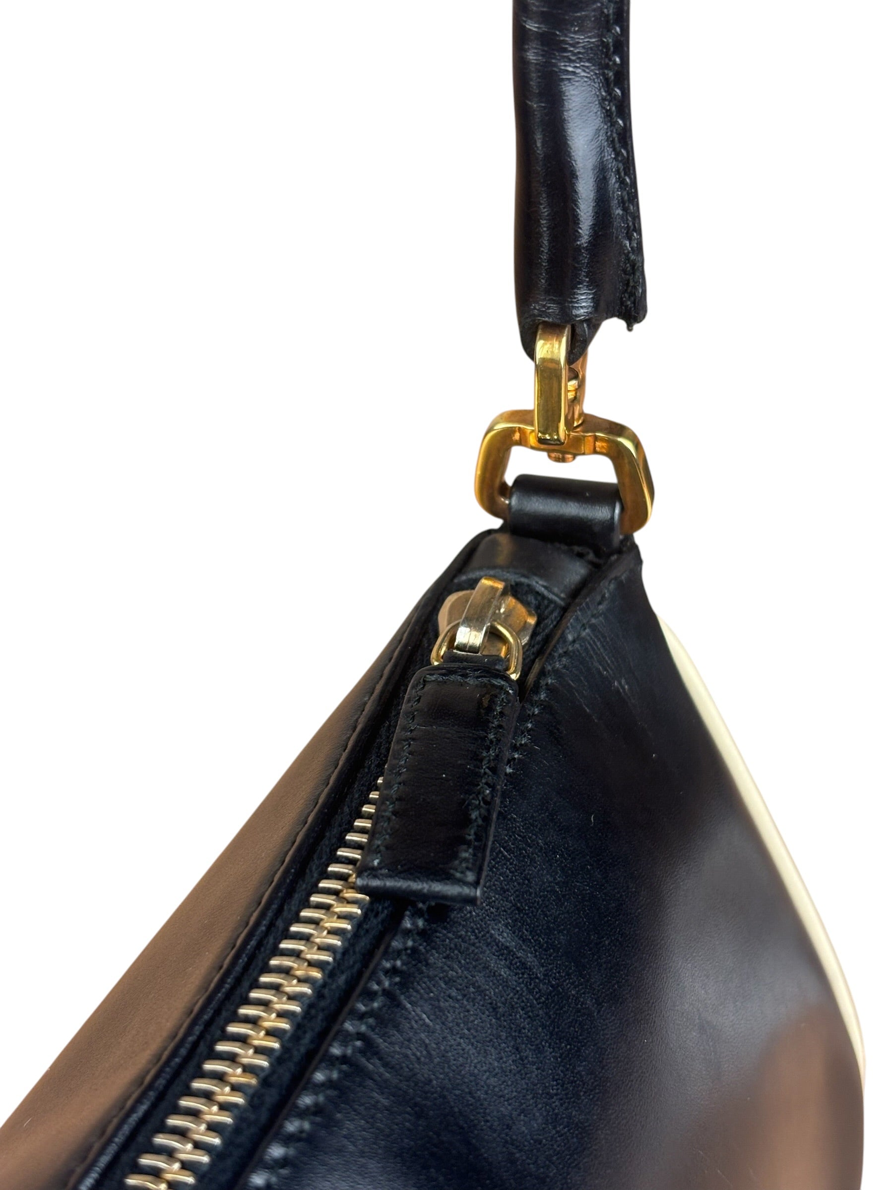 Prada Vintage Black Leather Pochette
