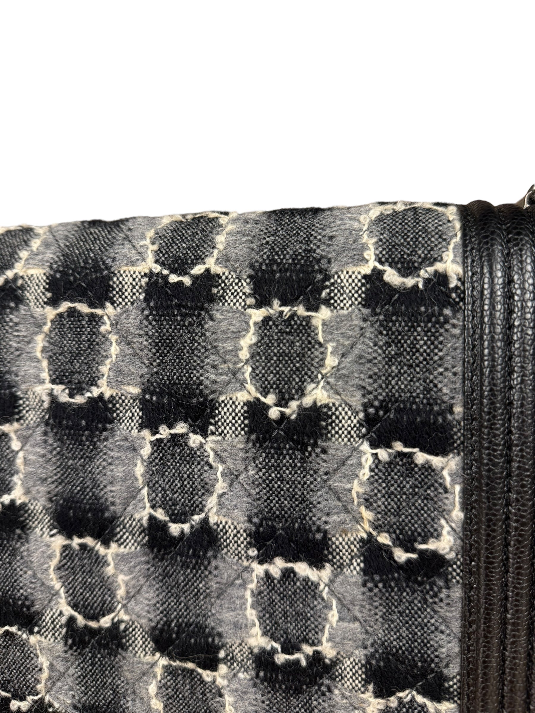 Chanel MultiColor Quilted Tweed Boy Bag