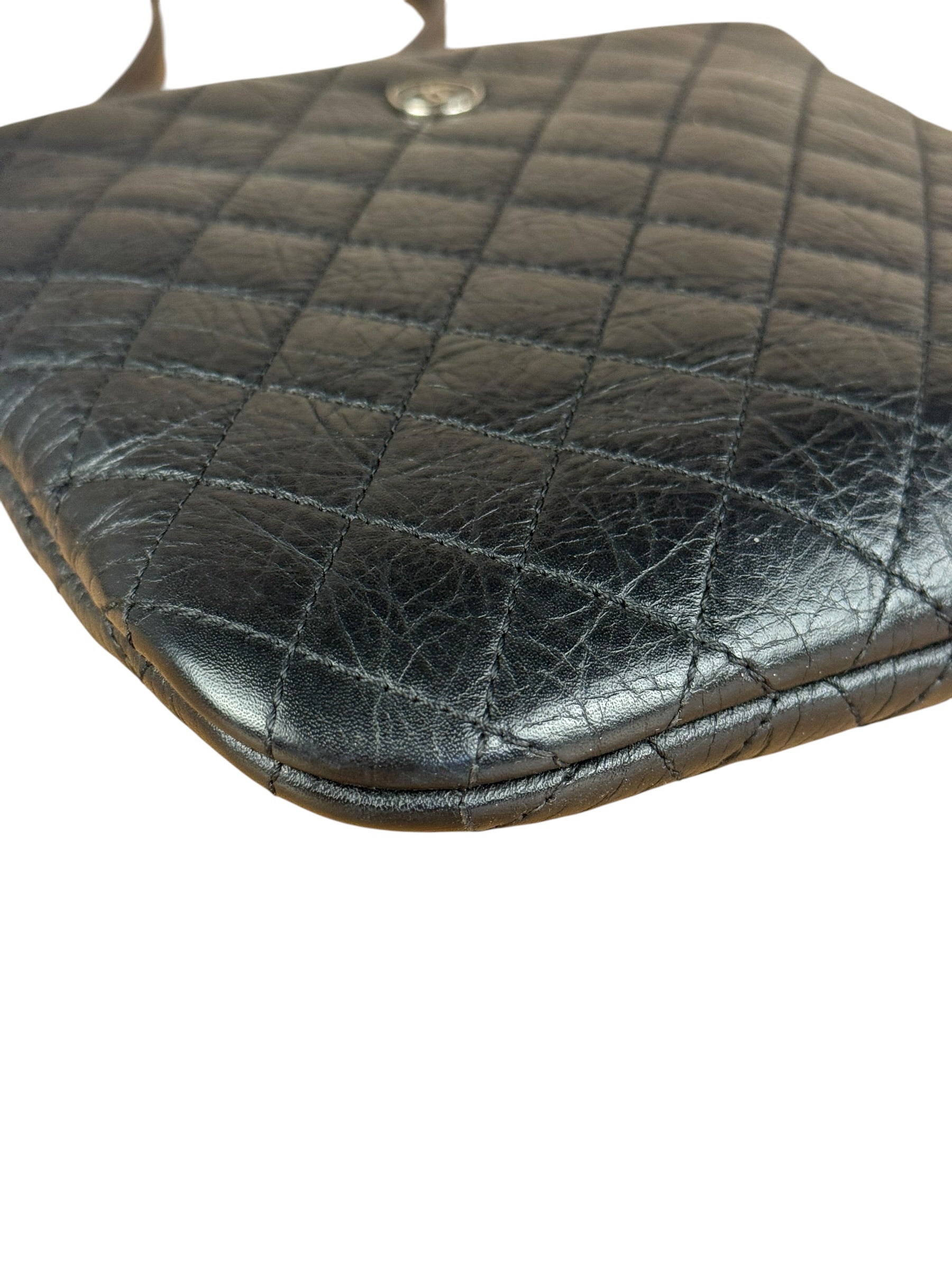 Chanel Black Quilted Leather Uniform Chain Crossbody 2018