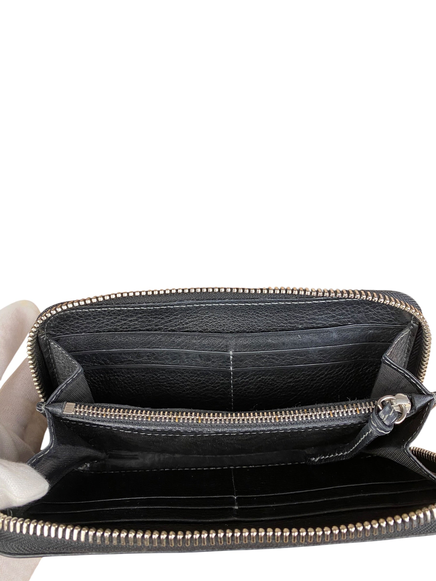 Chloé Black Leather Paddington Long Wallet