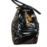 Gucci Black Patent Leather Horsebit Wave Shoulder Bag