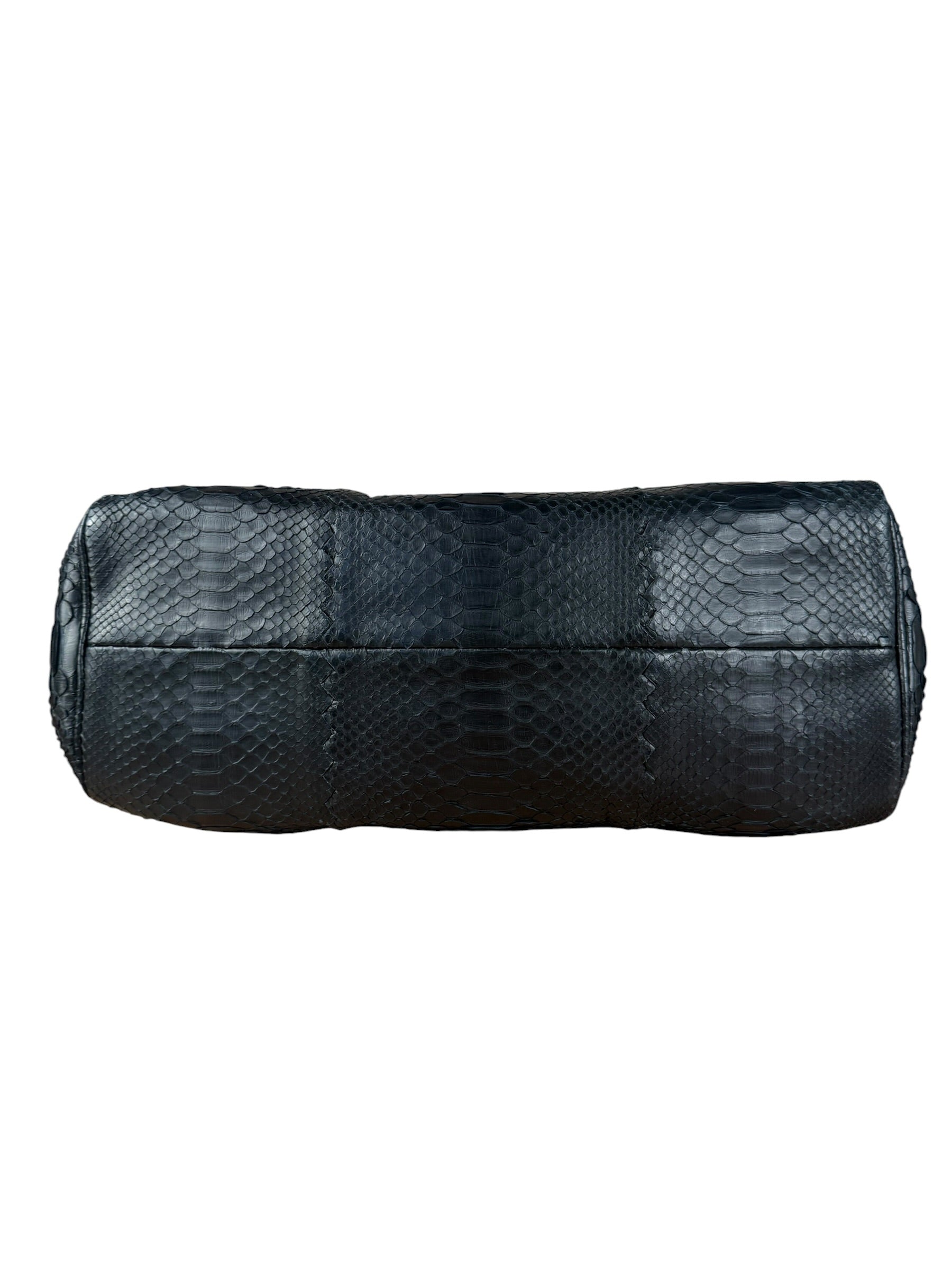 Bottega Veneta Black Snake Leather Brief Case
