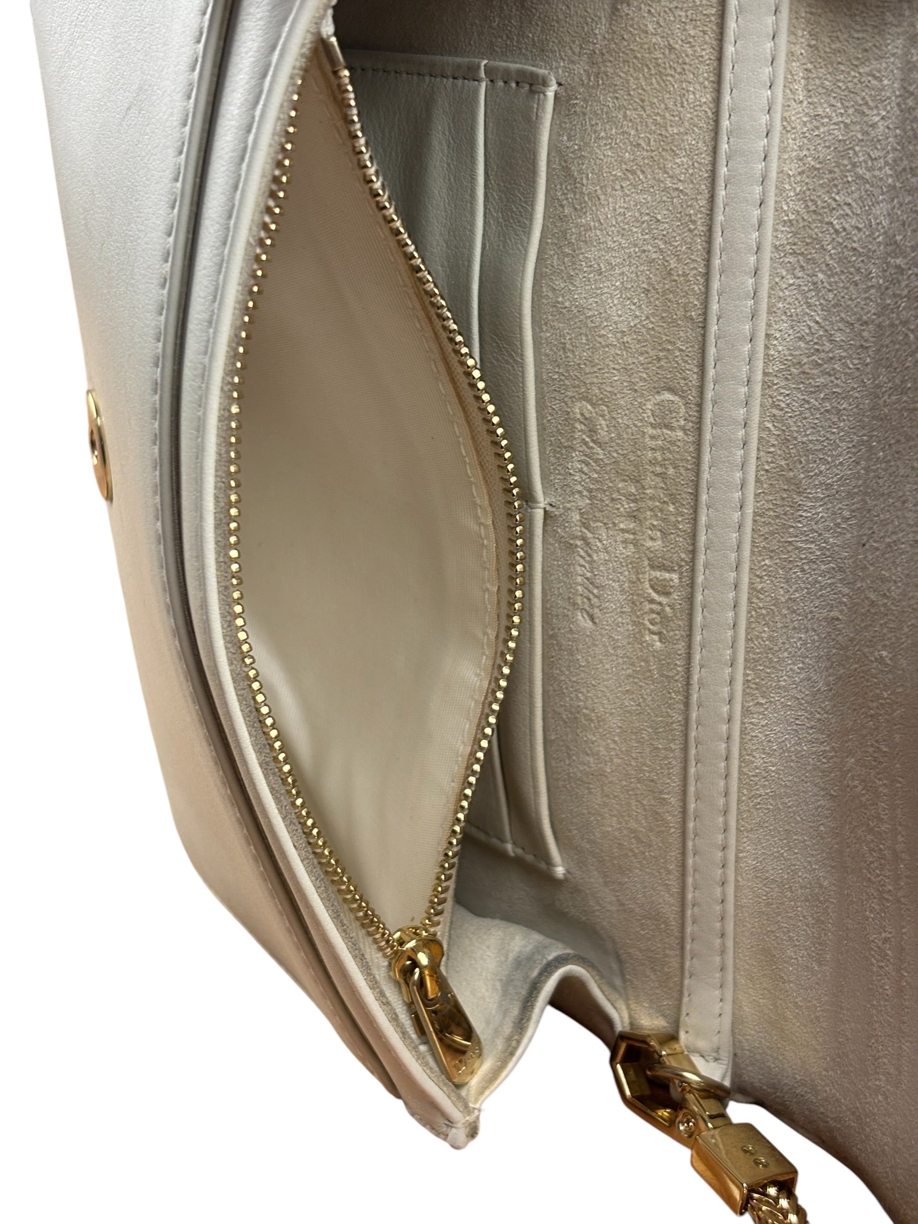 Christian Dior White Leather Amour Chain Wallet Replacement Chain
