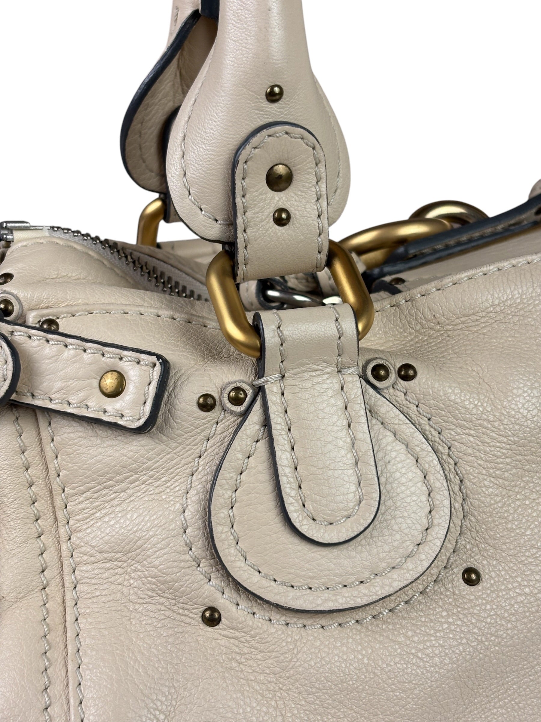 Chloe Beige Leather Paddington Shoulder Bag