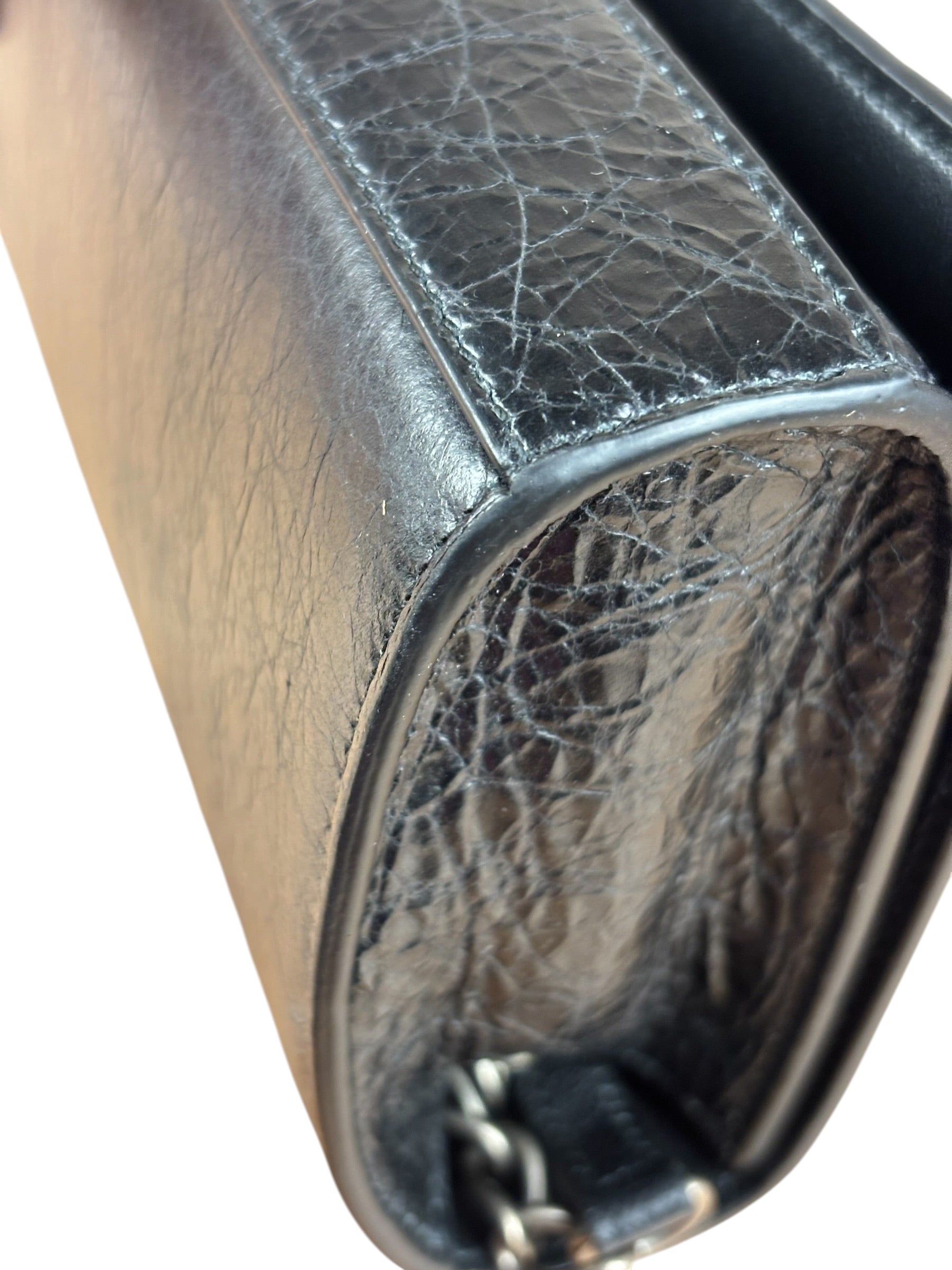 Balenciaga Black Leather Le City Clutch